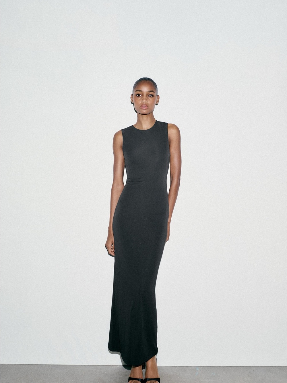 Zara Sleeveless Maxi Dress - Black - Picture 3 of 3